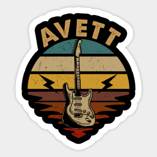 Vintage Guitar Proud To Be Avett Name Retro Sticker